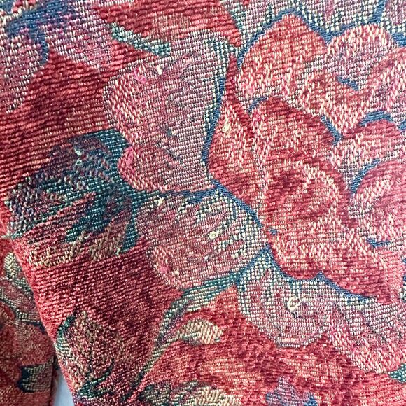 Chicos Vintage Floral Tapestry Jacket Size 3 XL Longline Asian Button Front - Picture 5 of 8
